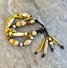 Multi Strand African Tribal Bracelet Golden and Yellow tones