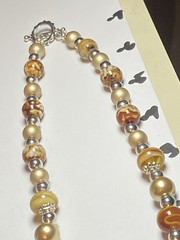 Artisan Handcrafted Art Deco Lampwork Glass Jewelry Amber fromChaos Necklace #4