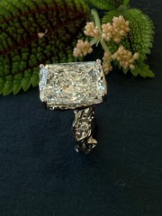 10.8 CT Long Radiant Cut Diamond Twig Engagement Ring. organic nature inspired