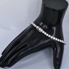Rare 3.5 mm,7.5 Inches White Diamond Tennis Bracelet-Free Tariffs & Free Studs.