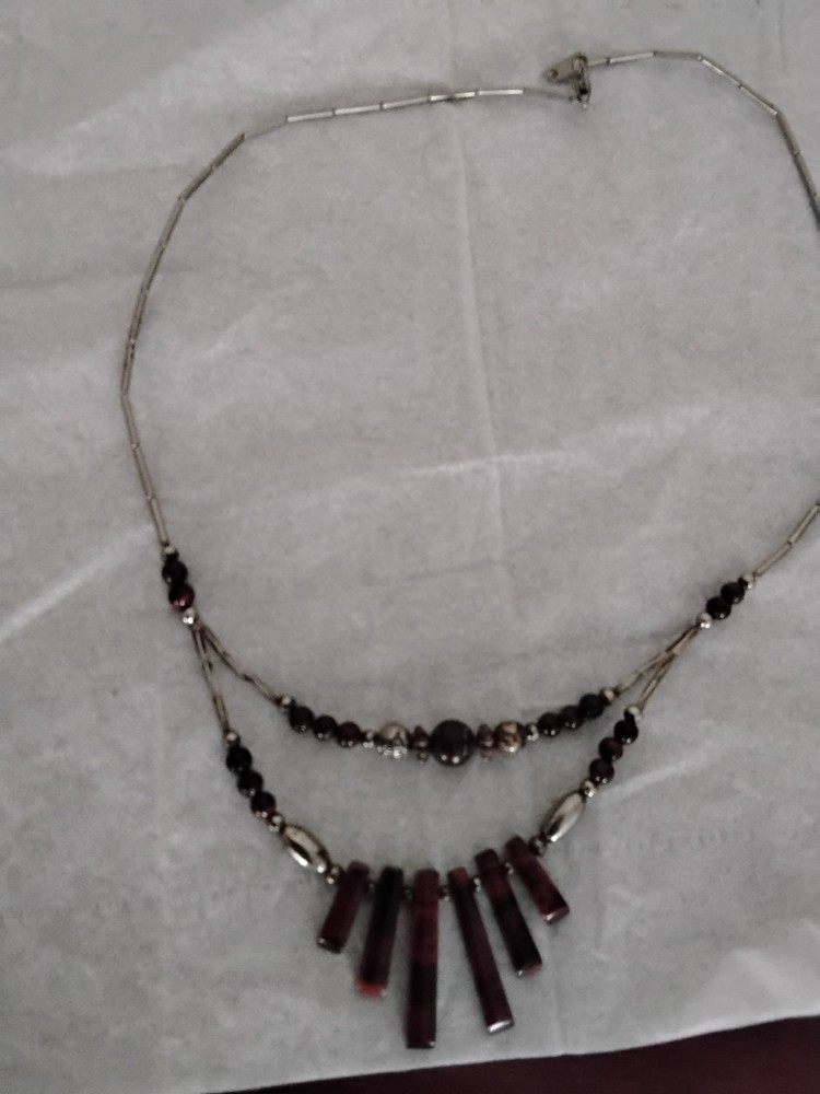 Sterling Silver Red Tiger Eye Handcrafted Necklace