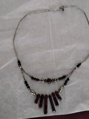 Sterling Silver Red Tiger Eye Handcrafted Necklace