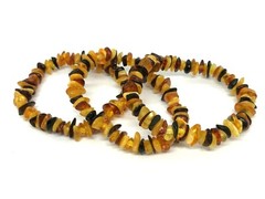 AMBER BRACELET Gift Lot 3 Set Natural BALTIC Amber Elastic Ladies 28,2g 15586