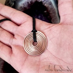 Pure Copper Handmade Spiral Viking Pendant – Artisan Unique Jewelry