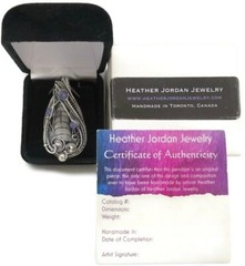 Orthoceras Fossil Wire-Wrapped Pendant in Sterling Silver with Tanzanite