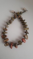 Unakite Chipped gemstone Bracelet. 7″