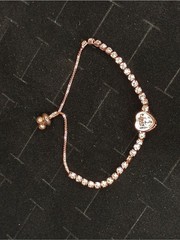Rose Gold Heart Tennis Bracelet with Crystals