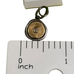 Waxing Poetic Initial N Charm Wax Seal Mixed Metal Sterling Silver Brass Pendant