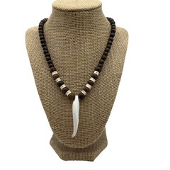 New Artisan Handmade Unisex Wooden Necklace Faux Horn Tribal Ethnic Boho