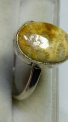 CUTE FOSSIL CORAL IN STERLING SILVER.925 RING SIZE 9.0-9.25!