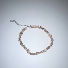 Small Polished River Rock Bracelet Neutral Tones Natural Stone