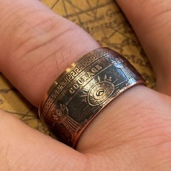 COPPER 4 Cardinal Virtues Coin Ring EDC Reminder Size 7-14 USA United States