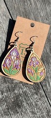 Purple and white Iris Flower Earrings – Fun and Playful Statement Jewelry, sprin