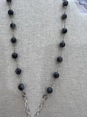 LULA N LEE WOMEN LONG NECKLACE GRAY QUARTZ 24″ INCHES LONG NEW