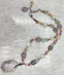 Multicolor Gem & Cultured Pearl Sterling Silver, 18-19” Necklace