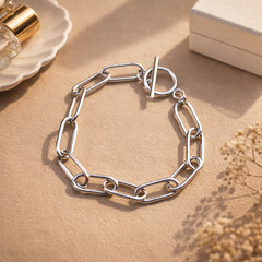 Paper Clip Bracelet – Surgical Stainless Steel – Toggle Clasp