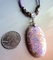 India Agate BOHO Style Suede Cord Necklace 18 in