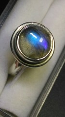 LOVELY UNTREATED NATURAL LABRADORITE IN STERLING SILVER RINGS SIZE 5.75-6.0