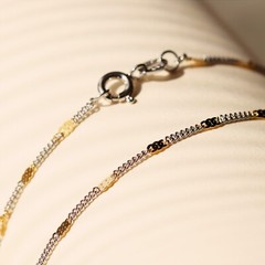 Gold and Silver Chain Necklace, Minimalist Jewelry, Daily Necklace, Gift for Her