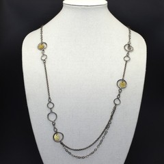 Retired Silpada 38″ Oxidized Sterling & Brass Infinity Link Chain Necklace N2150