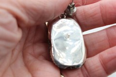 Sterling Silver Silver Pearl & Hematite Crystal Bead Drop 1 3/4″ Long Earrings