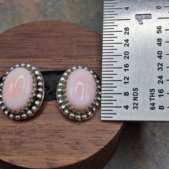 Pink Conch Sterling Silver Stud Earrings Southwestern Native Style Screw Back