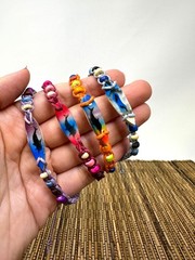 Surfboard Bracelet Anklet Macrame Hemp Dolphin Wood Beads Adjustable Unisex