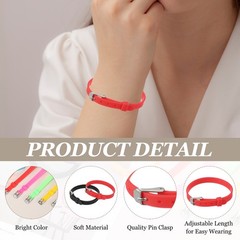 10 Pack Slide Bracelet Wristband, 8.2 x 0.3” Silicone Adjustable Bracelet, Green