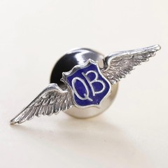 Rare! VTG Sterling 925 silver Circa 1930s-1940s Quiet Birdmen (QB) Lapel Pin