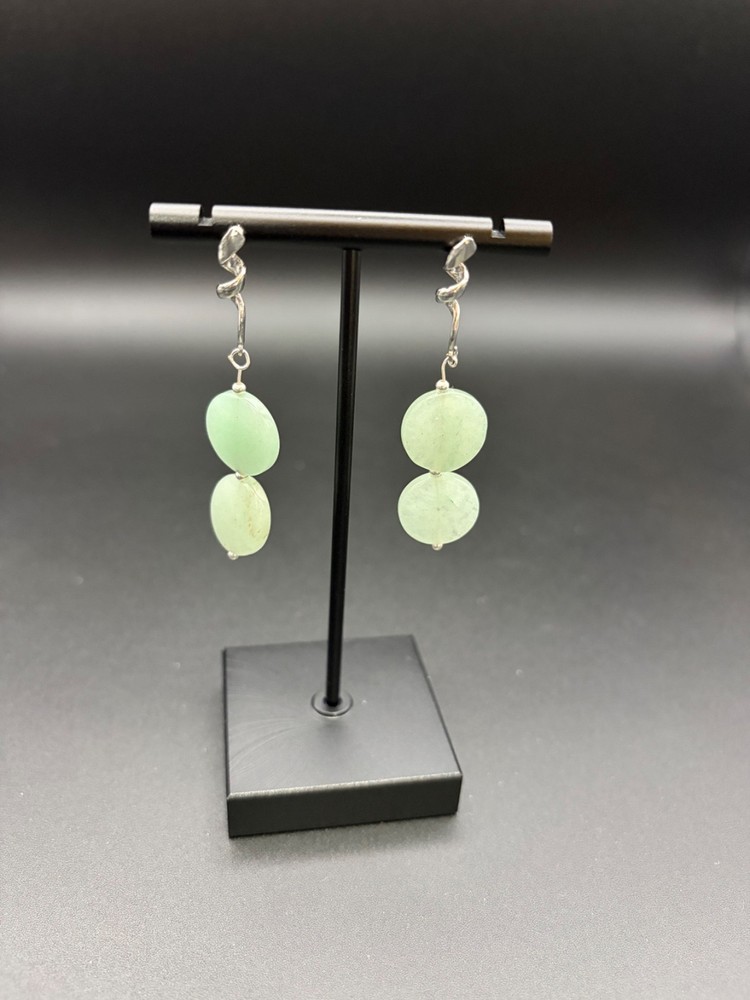 Stone Coin Bead Earrings