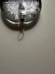 Handmade Fused Glass Pendant Dichroic Silver Burgundy Black Round Artisan Charm