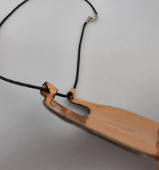 Vtg Southwestern Design Enameled Metalwork Choker Pendant Boho Large Statement