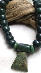 Jade green beads from Guatemala handmade adjustable necklace.