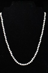 Pearl 4mm x 6mm Potato Shape Natural FW Pearls White Necklace 21″ Handmade