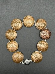 U.S. Wheat Penny Bracelet 7.5″ Neodymium Magnetic Clasp NEW