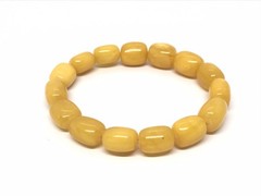 AMBER BRACELET Gift Egg Yolk Barrel Beads Yellow Natural Baltic Amber 12,8g10540