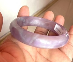 Certified Lavender Purple 59-60mm Natural Grade Burma A jadeite Bangle