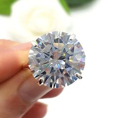 12.50 Ct Certified White Diamond Solitaire Ring- Great Sparkle FREE Studs