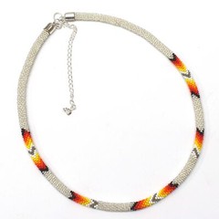 Handmade beaded Silver woven Rope necklace
