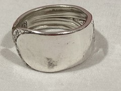 Vintage Artisan IS Silver Plated Flower SPOON BYPASS WRAP RING Adjustable