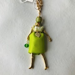 Murano Glass cc zecchin woman head doll  necklace 18″ / Pendant Made in Italy
