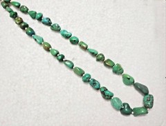 Natural Turquoise Gemstone Tumbles 925 Sterling Silver Handmade Necklace