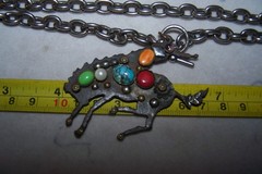 THE MAD COW CO Wester Turquoise Gemstone Bucking Bronco Horse Cowboy Necklace