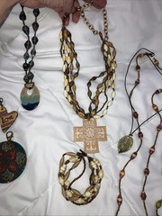 Lot African Recycled Paper Beads & Clay Necklace Multicolor Handmade Jewelry
