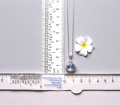 Large Teardrop Aquamarine Necklace – Sterling Silver 3 CT Blue Aquamarine