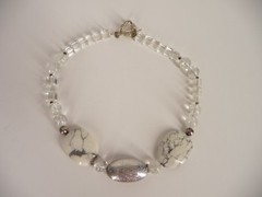 Handcrafted Glass Marble Modernist Necklace Choker Silver Tone USA Seller