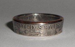 United States Bicentennial QUARTER 1976 handmade coin ring or pendant size 4-10