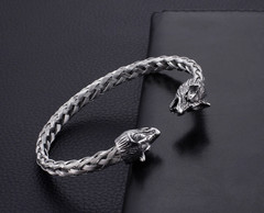 Wolves Of Odin Viking Bracelet | Norse Jewelry | Fenrir Wolf | Viking Jewelry