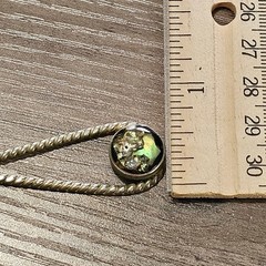 Vintage Alpaca Silver & Abalone Teardrop Dangle Earrings