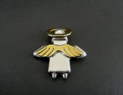 Angel Wing Halo Back View Sterling Silver Gold Vermeil Accent Mexico PIN Pendant